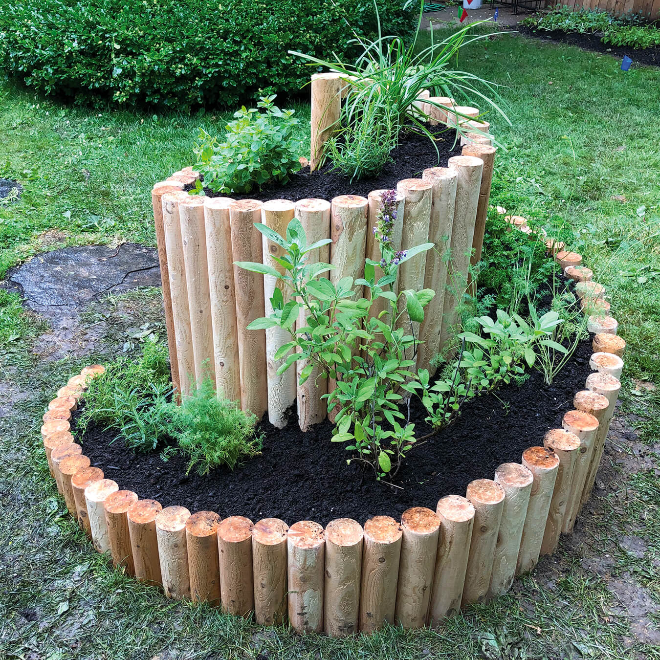 a raised backyard planter